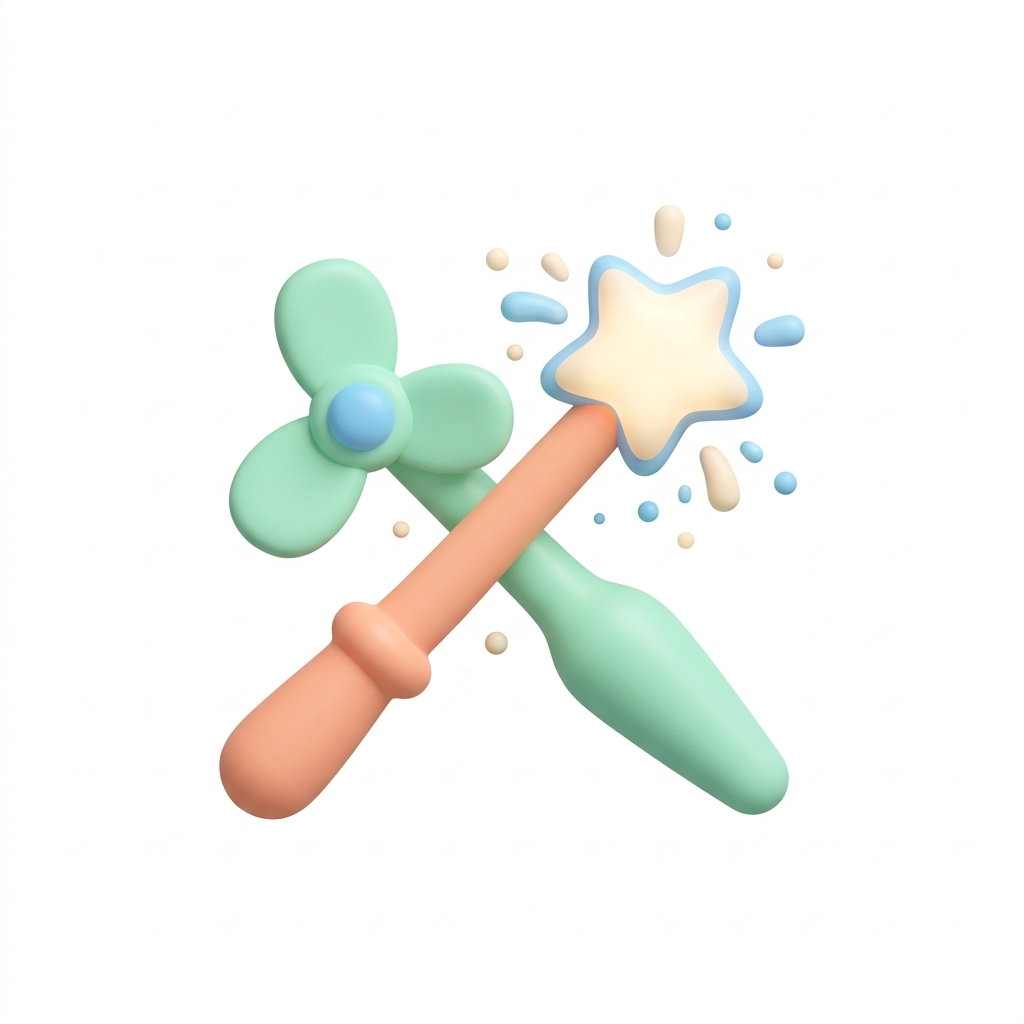Magic wand crossed with a propeller